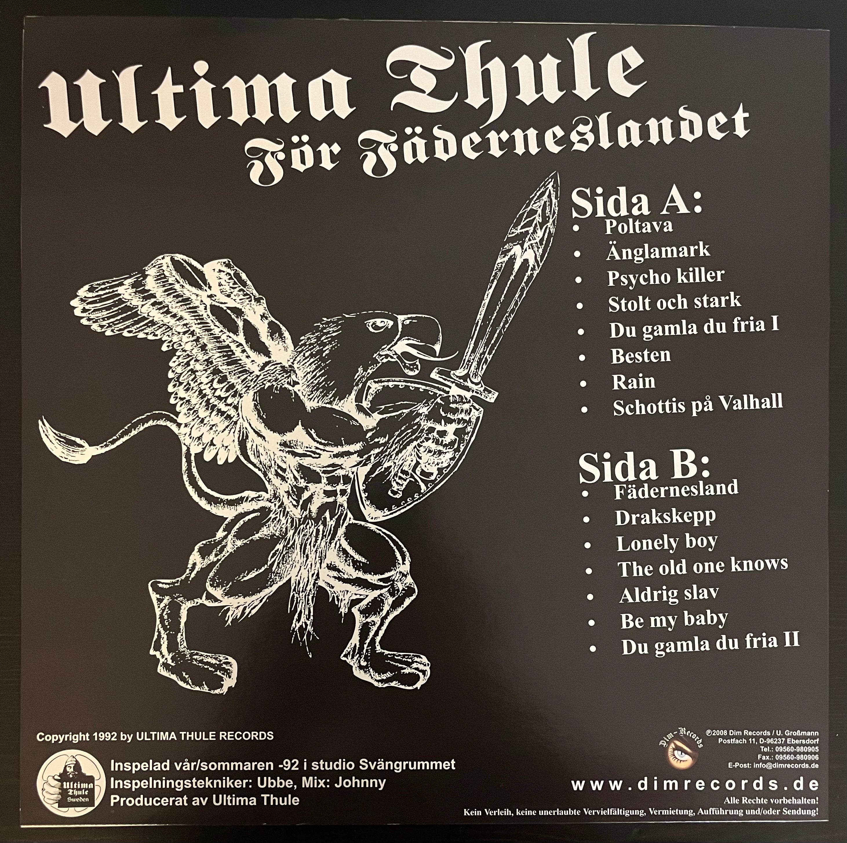 Ultima Thule - För Fäderneslandet (1992) Grön Splatter Vinyl